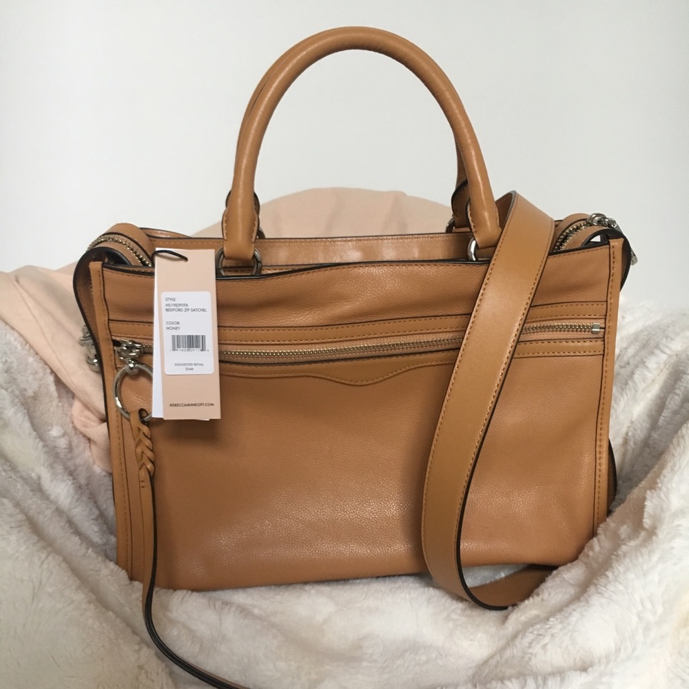 NWT Rebecca Minkoff Bedford zip satchel in Honey